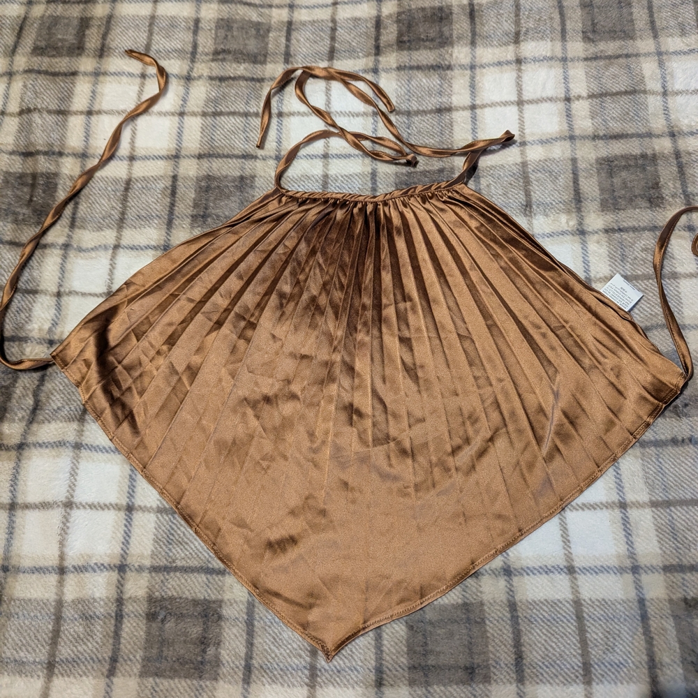 Brown Satin Halter Top
